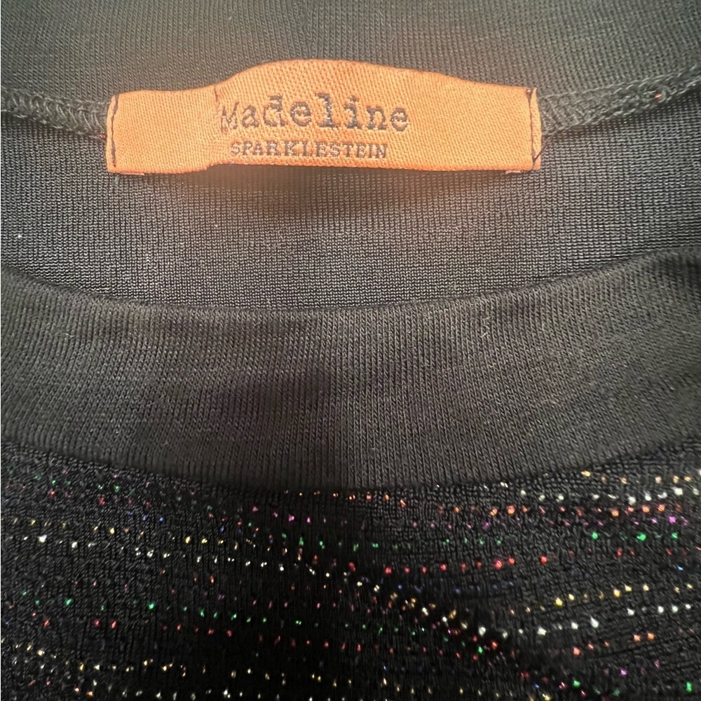 Madeline Elegant Black Glitter Shirt Dress - Picture 7 of 10